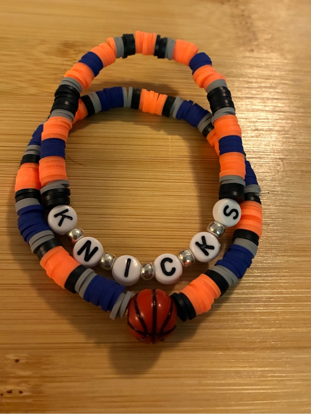 Knicks Basketball Beaded Stretch Bracelet Set